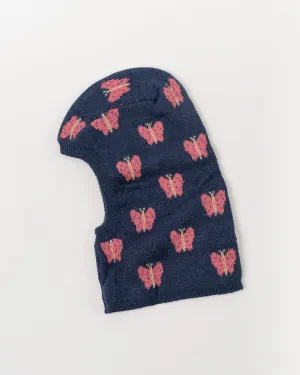 Oeuf Balaclava in Indigo/Butterfly Motif