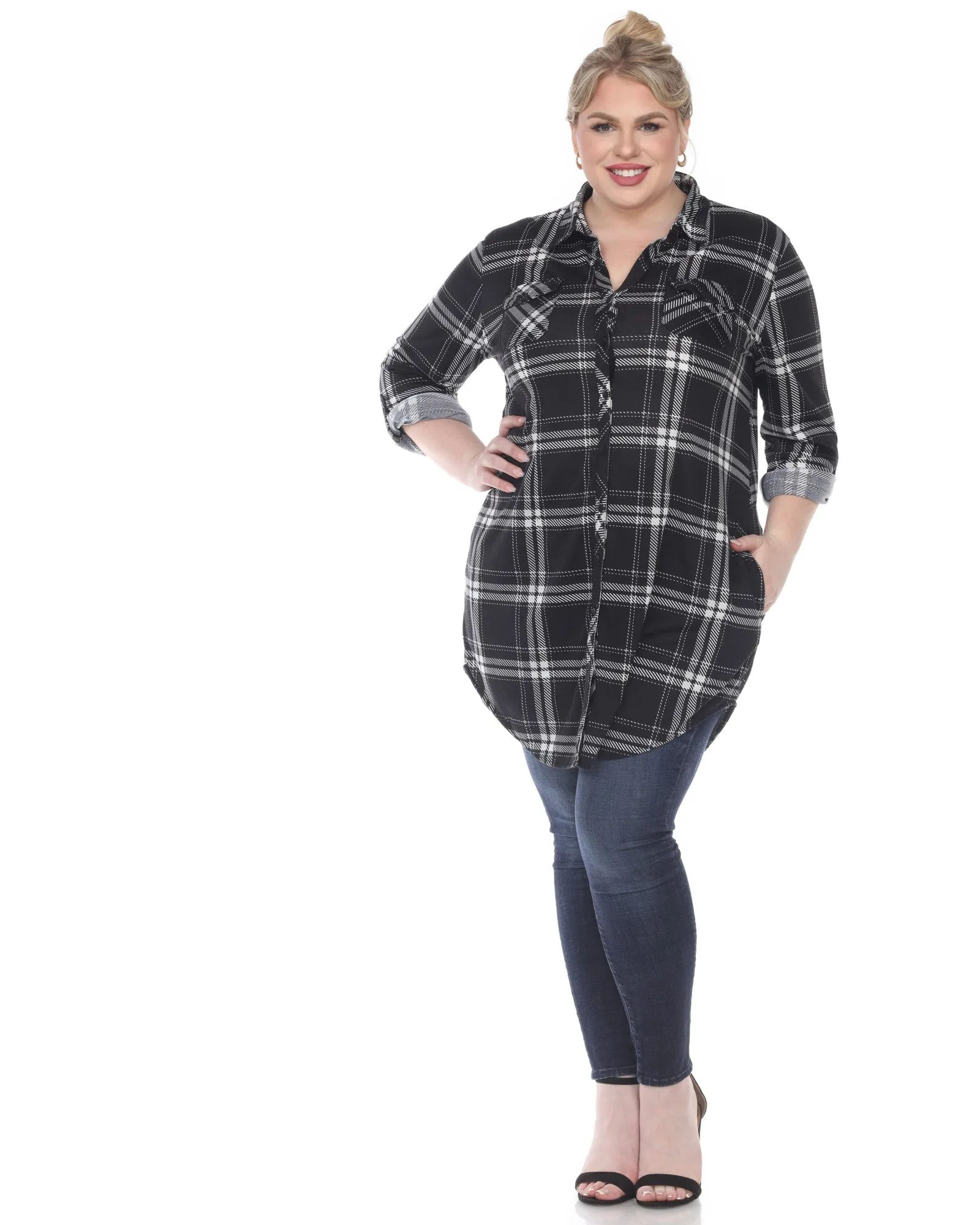 Plaid Tunic Top | Black