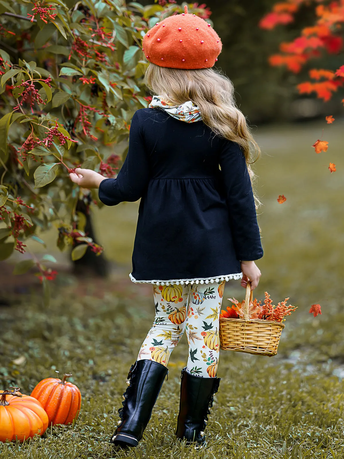 Pumpkin Picking Tunic, Legging and Scarf Set