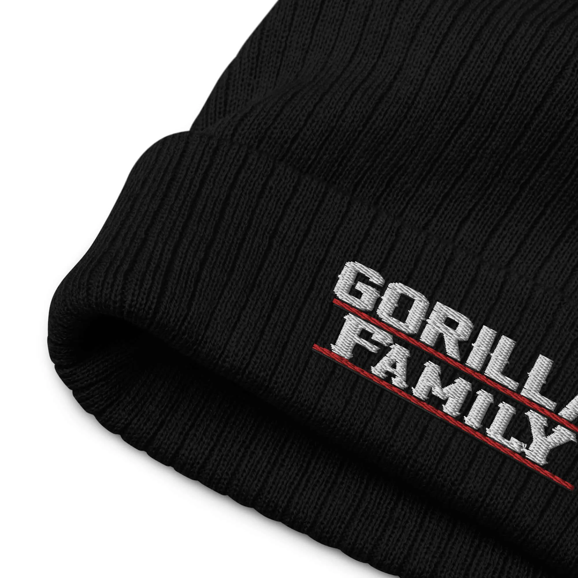 "Gorilla Family" Ribbed knit beanie (Color options available)