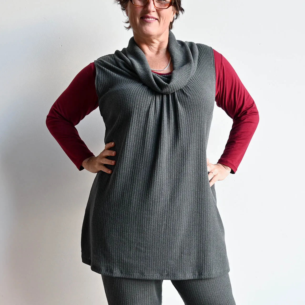 Ribbed Knit Winter Tunic Top