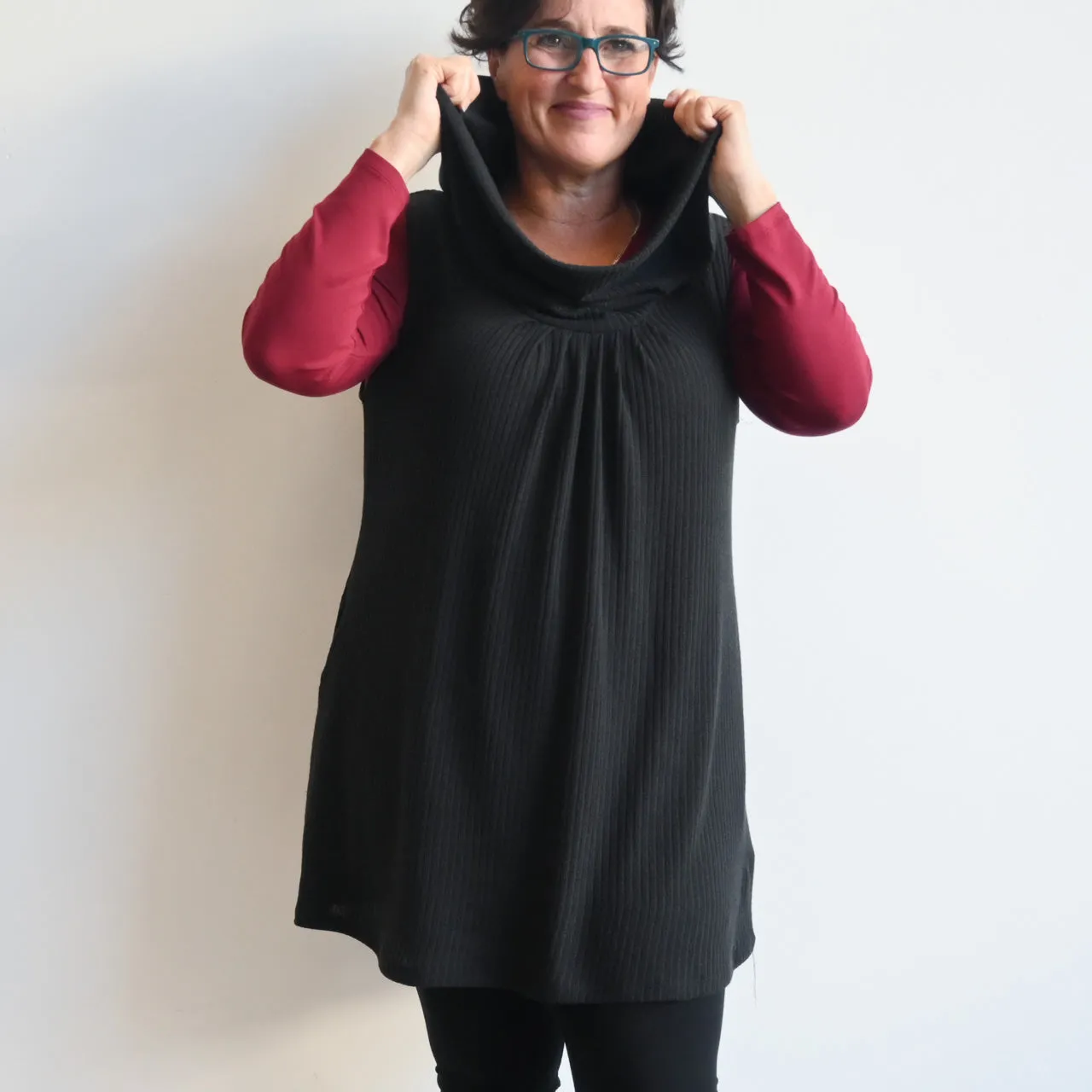 Ribbed Knit Winter Tunic Top