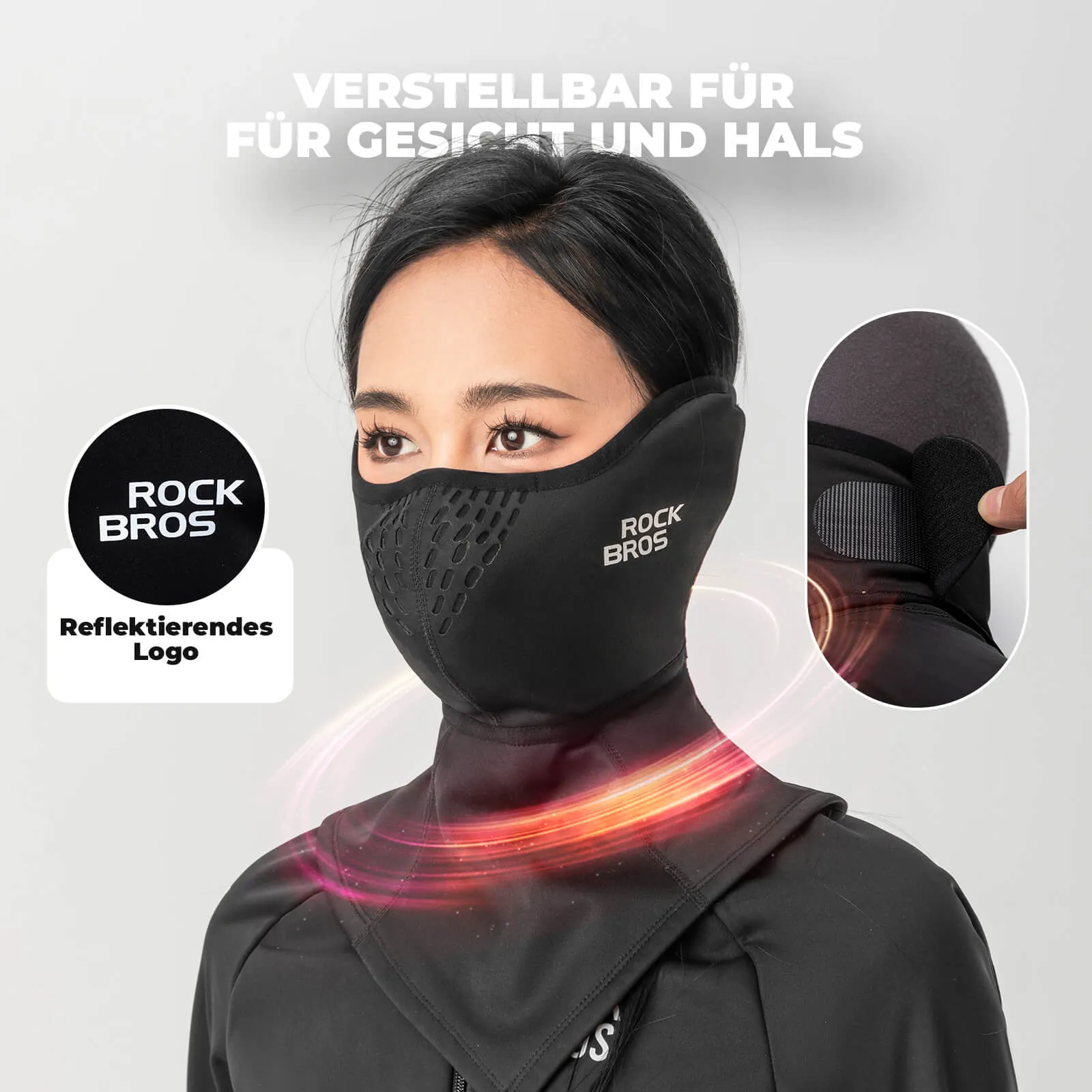 ROCKBROS Sturmhaube Fleece Weich Gesichtsmaske für Fahrrad Motorrad & Ski