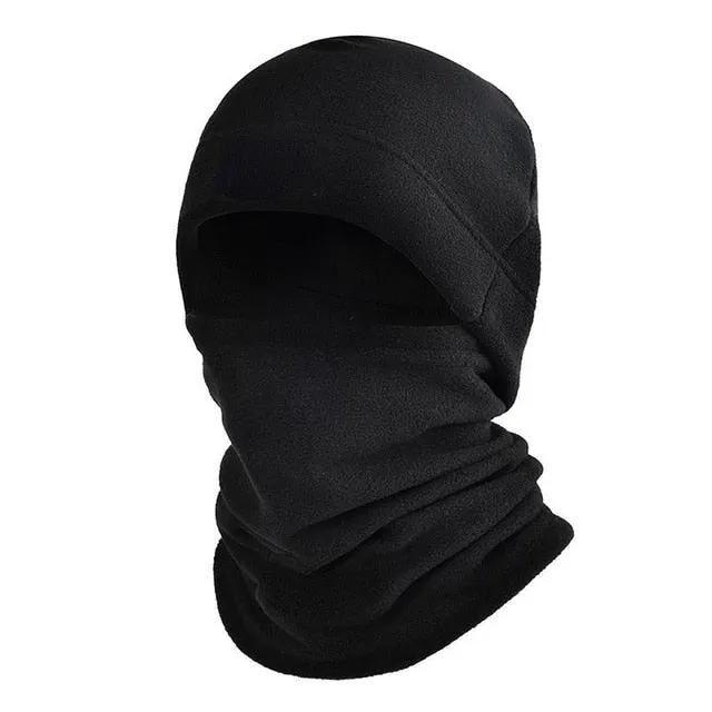 Set Winter Fleece Hat and Scarf Set Thermal Head Cover Tactical Warm Balaclava Face Mask Neck Warmer Sport Cycling Ski Scarf Hat