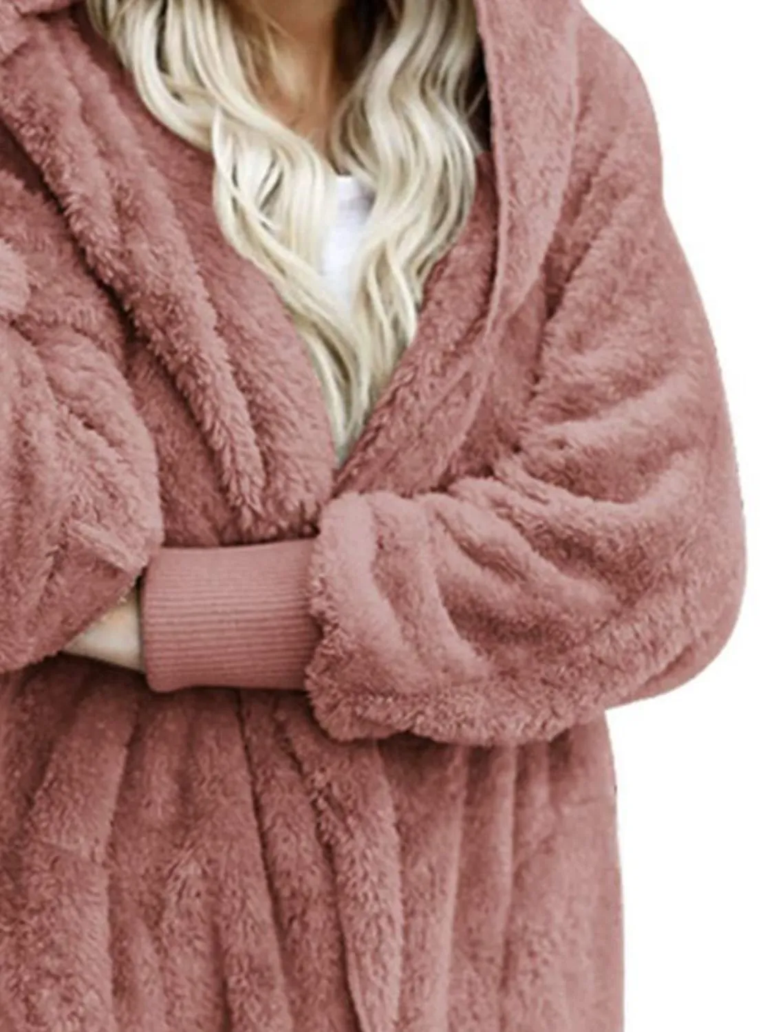 Teddy Bear Coat Hooded Jacket with Pockets