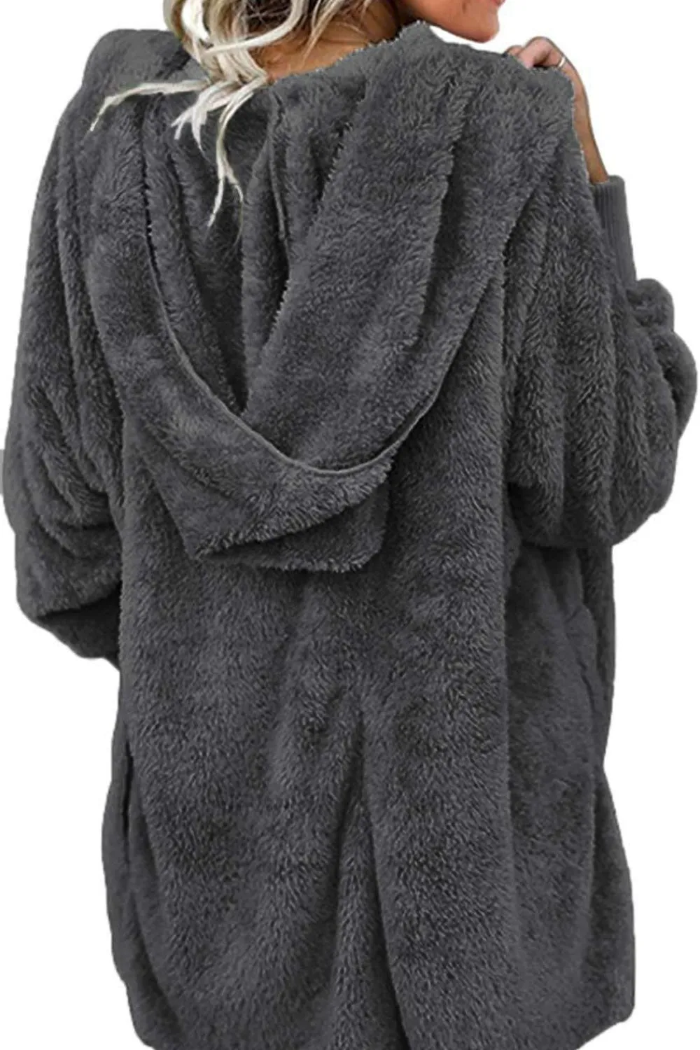 Teddy Bear Coat Hooded Jacket with Pockets