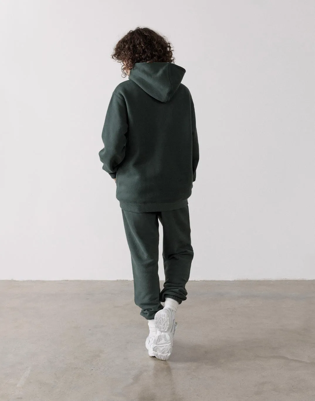 The Oversized Pullover Hoodie in Earth Green