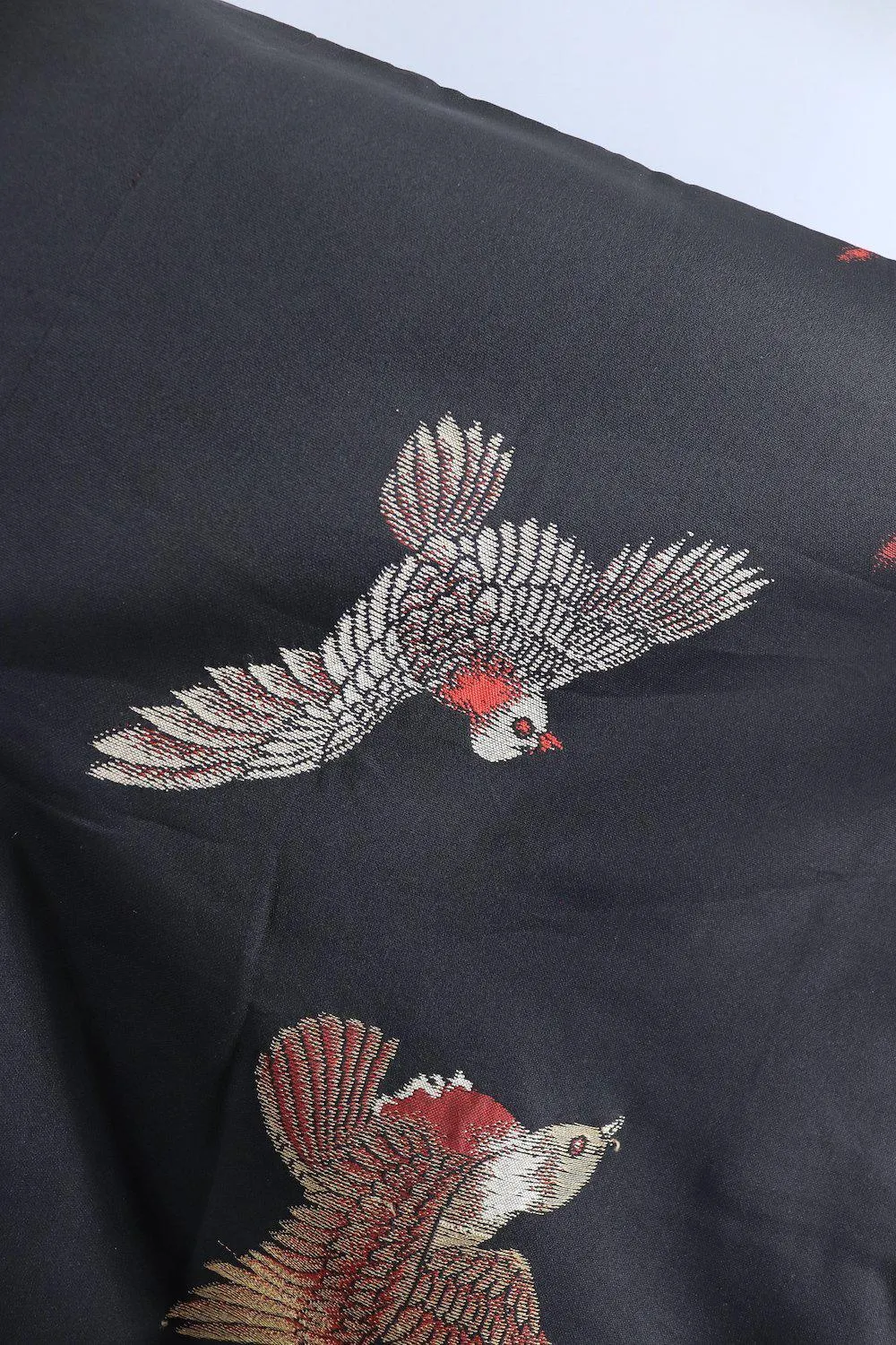 Vintage 1940s Silk Kimono Coat Cardiagn / Flying Gold Birds