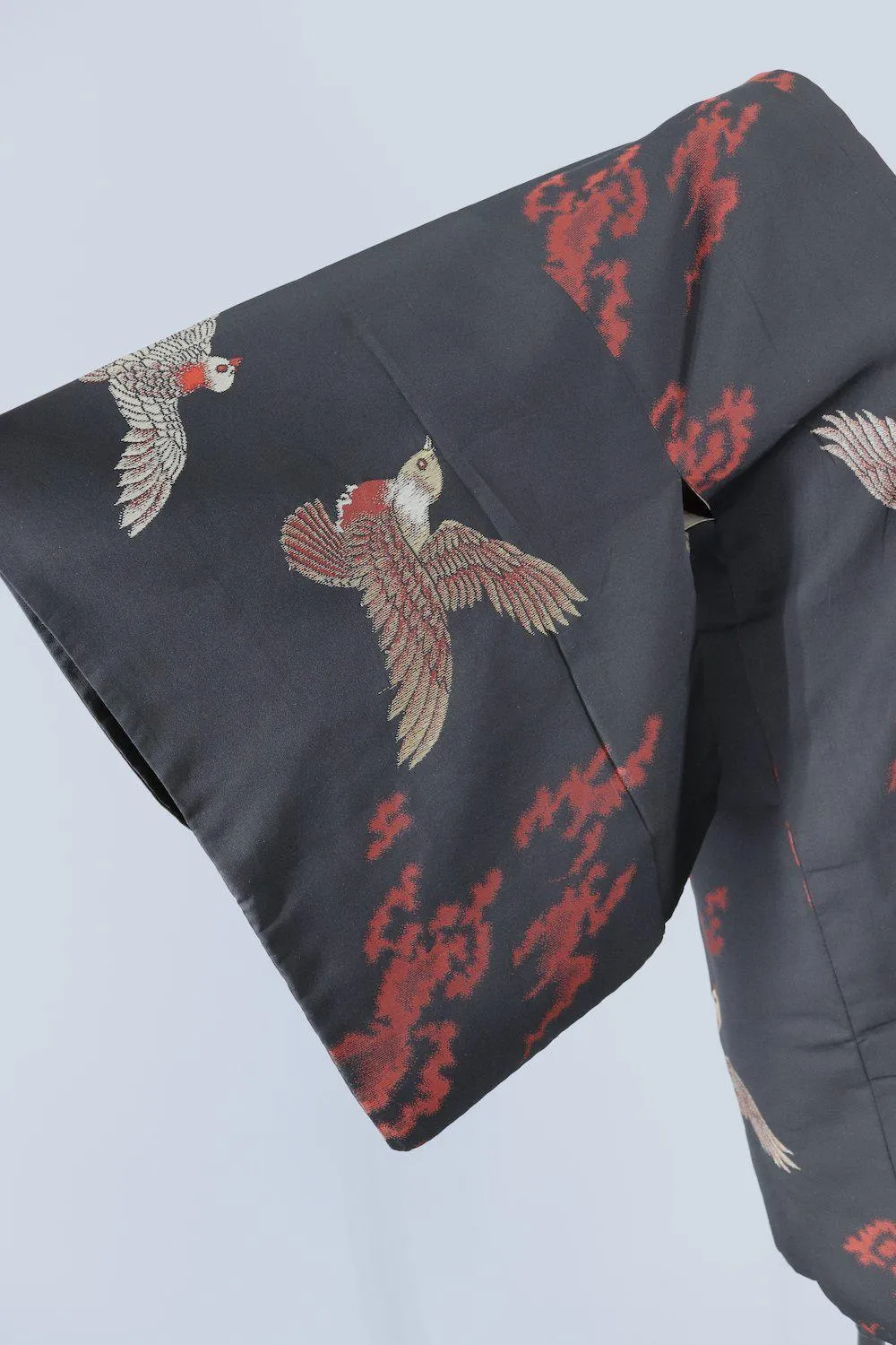 Vintage 1940s Silk Kimono Coat Cardiagn / Flying Gold Birds