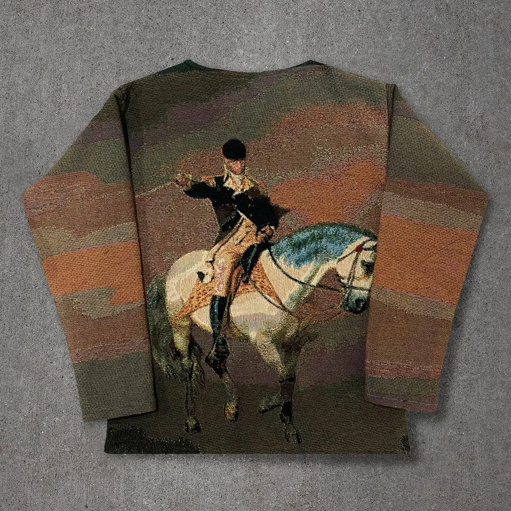 Vintage Fashion Printed Tapestry Sweatshirt