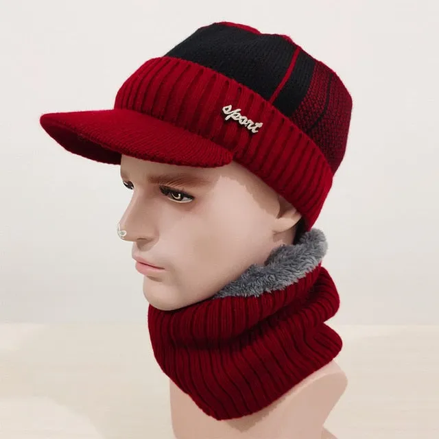 Winter Hats For Men Skullies Beanie Hat Winter Cap Men Women Wool Scarf Caps Set Balaclava Mask Gorras Bonnet Knitted Hat 2020