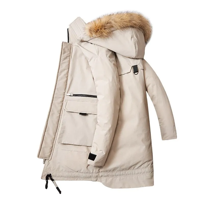 Winter Warm Thick Windproof Hooded Fur Collar Jacket