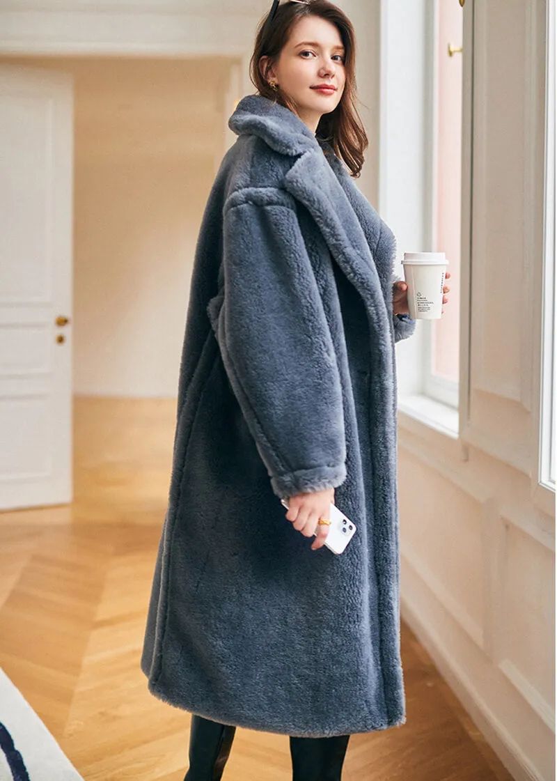 Wool Fur Two Button Teddy Coat